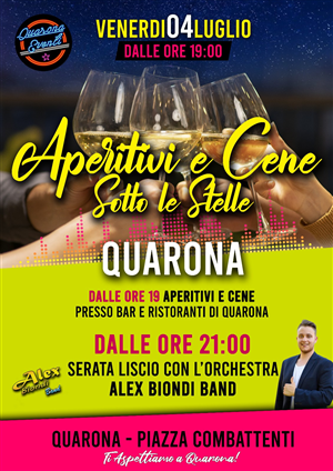 Aperitivi e cene sotto le stelle