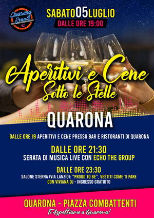 Aperitivi e cene sotto le stelle