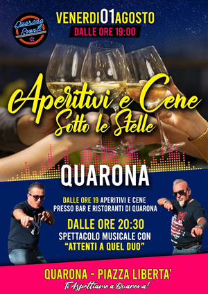Aperitivi e cene sotto le stelle